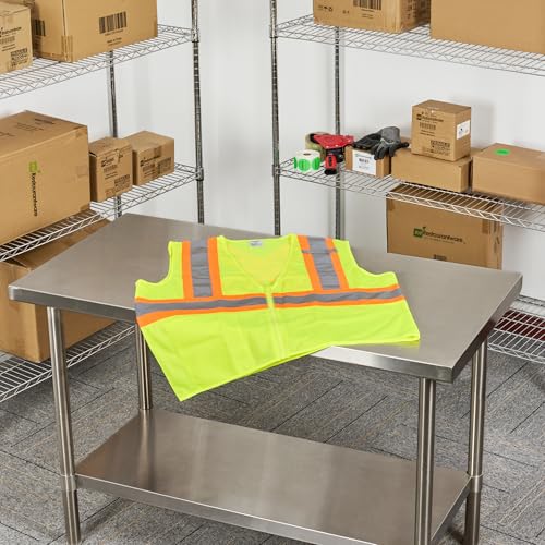 Image of Restaurantware Reflective Safety Vest 20 Count 29.213 x 30.315 Inches High Visibility Multi-Pocket Zipper Front Safety Vest