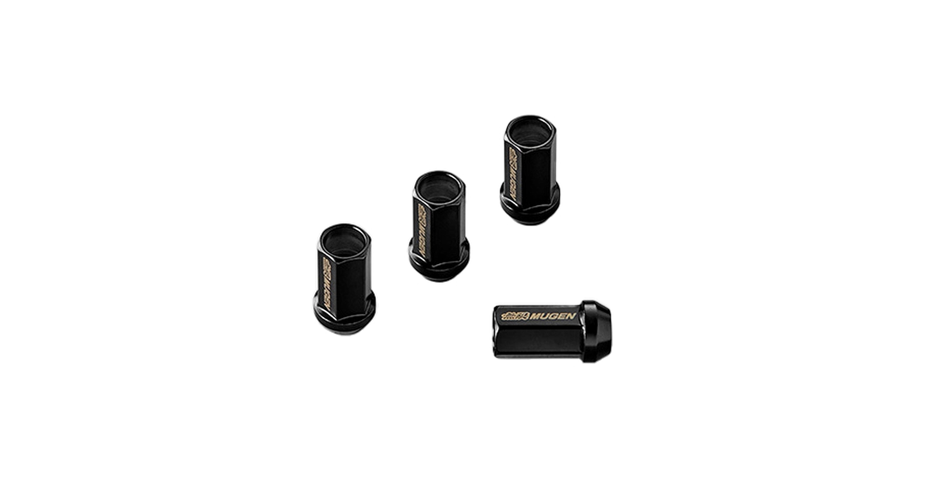 Mugen 08183-XG8-K0S0-BL Racing Nuts, Black, Set of 4