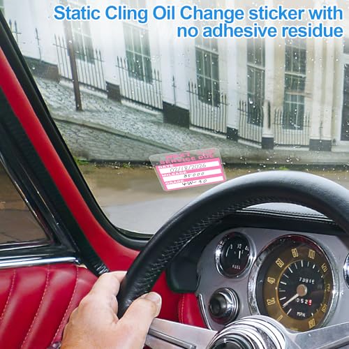 Image of for Oil Change Sticker Static Cling, Clear Stickers 120 Pcs 2 inchx 2 inch Next Service Due Sticker for Windshield, Easy to Peel with No Residue for Car Auto Vehicle Window (Pink3)