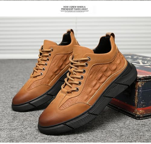 Myallfeet Men's Pattern Versatile Sports Shoes Fashion Anti-Skid Low Top Lace Up Walking Shoes Casual Formal Cowhide Sneakers4