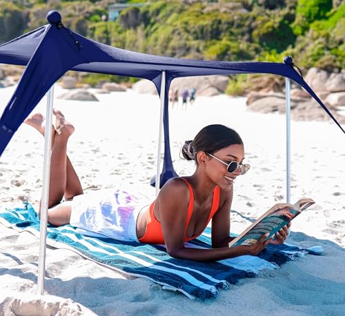 Image of SUN NINJA Mini Beach Tent, UPF50+ Beach Shade Sun Shelter, Navy