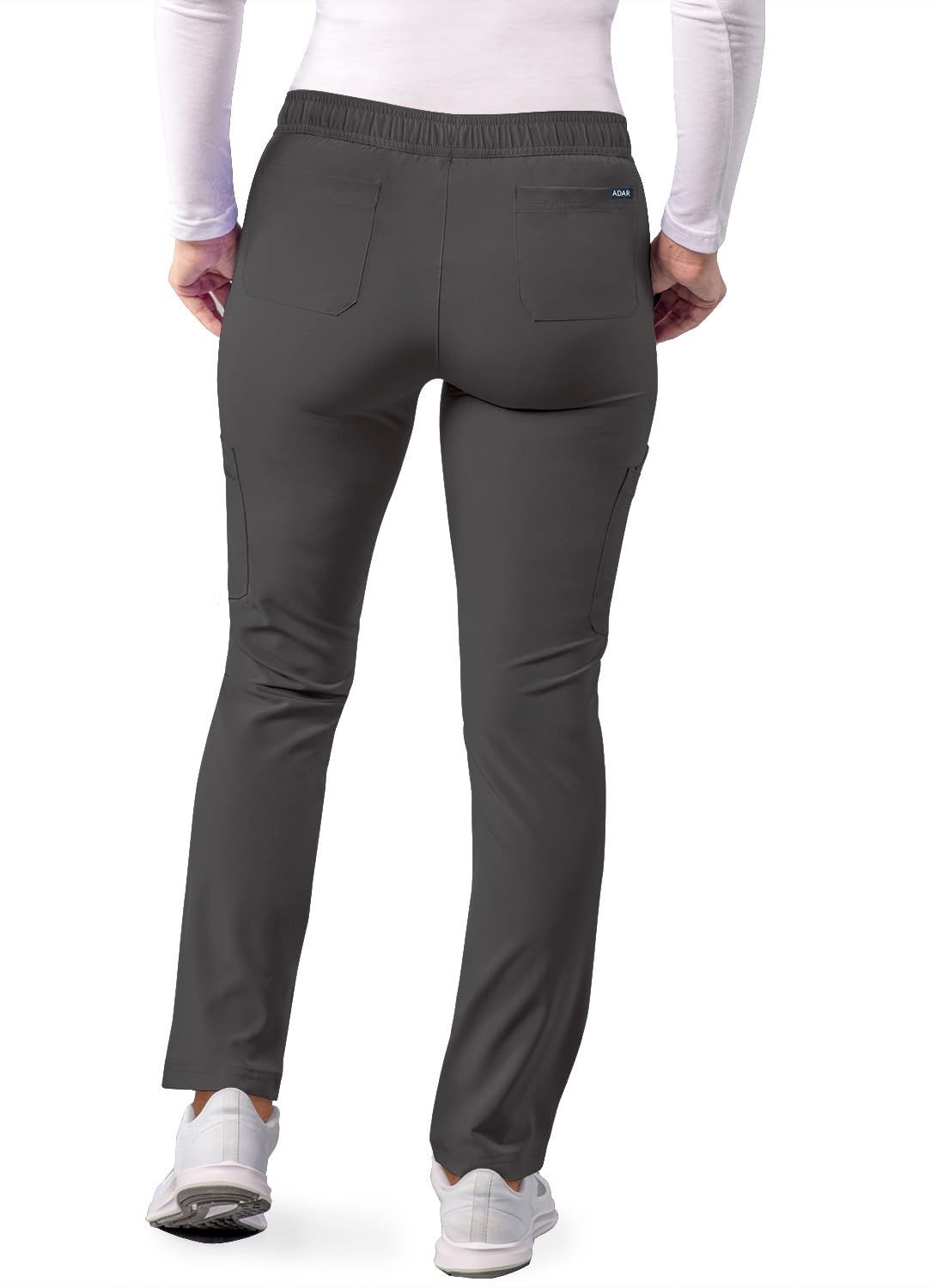 Adar Addition Scrubs for Women - Skinny Leg Cargo Drawstring Scrub Pants