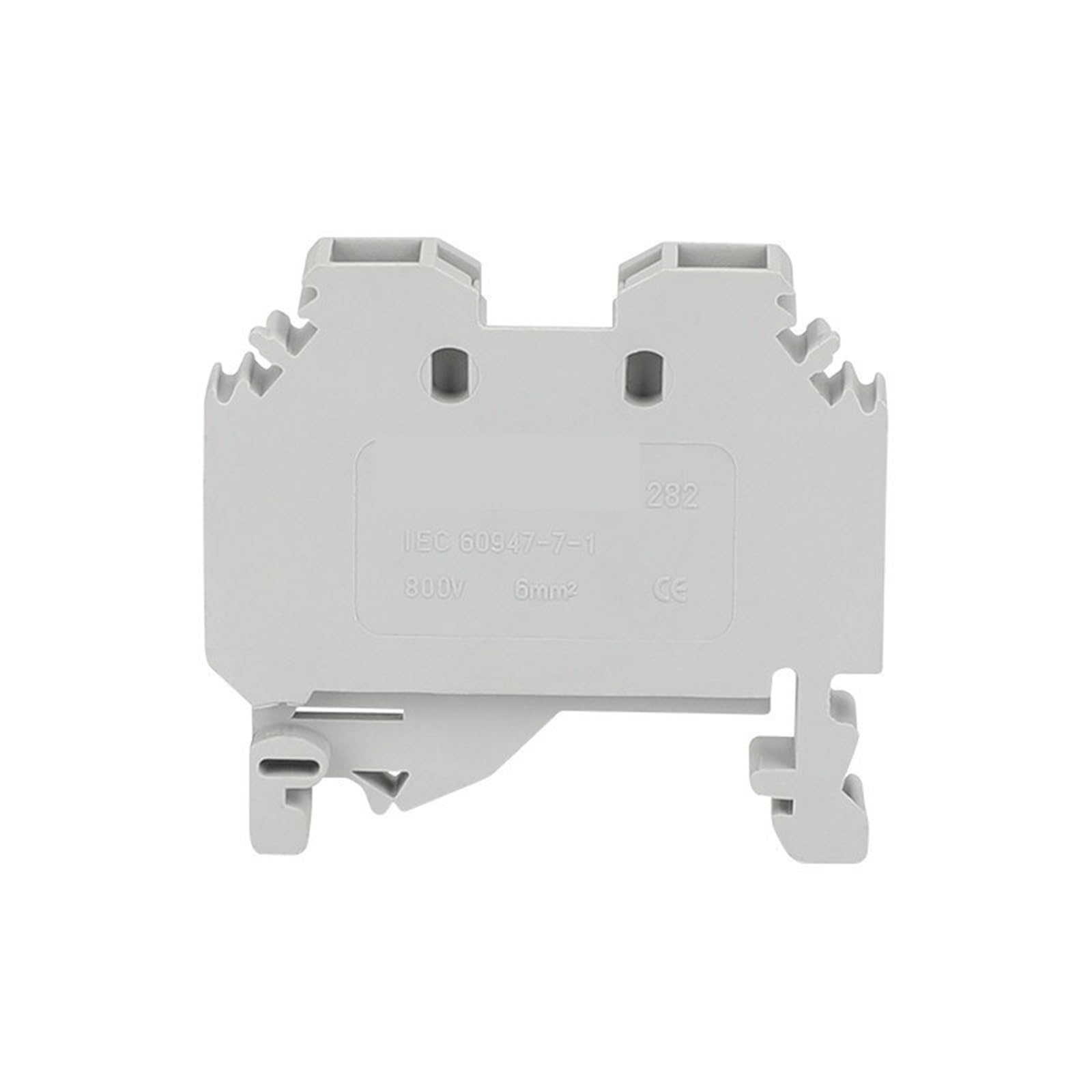 10 connettori a gabbia a molla 282-101, morsetti a gabbia, 2 conduttori, 282 101, 6 mm², binario DIN