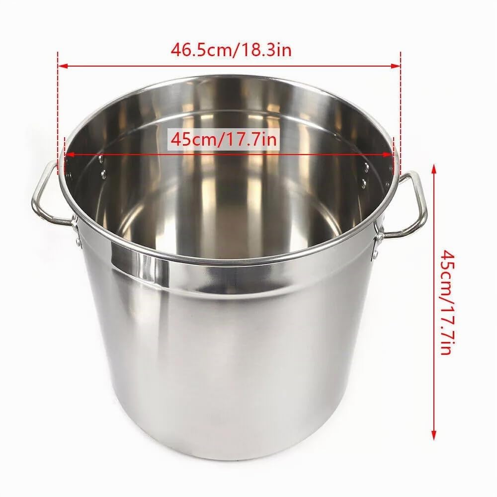 35/50/70 Liter Gastronomie Kochtopf, Suppentopf Mit Edelstahl Deckel, Kochtopf Induktion Groß mit Griffen, für Gasherden, Elektroherden, Induktionsherden (70L)