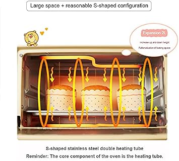 Mini Oven, Electric Oven,12L Toaster Adjustable Temperature Control Home Baking Cake Pizza Multiple Cooking Functions