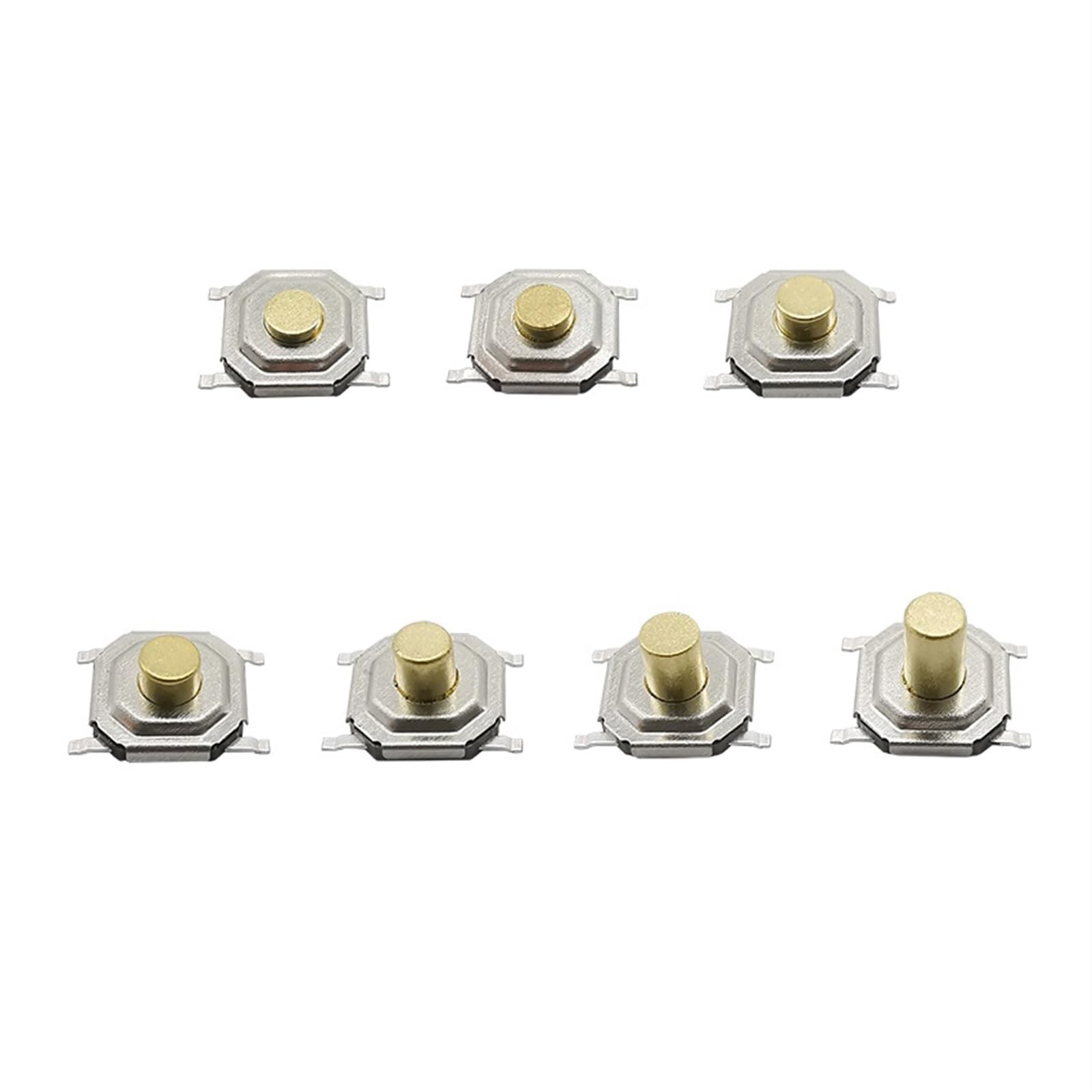 JFQOWCMP 50Pcs 4x4mm SMD Tactile Push Button Switchs PCB Momentary Tact Switch Key Button 4 * 4 * 1.7/2/2.3/2.5/3/3.5/4.3MM