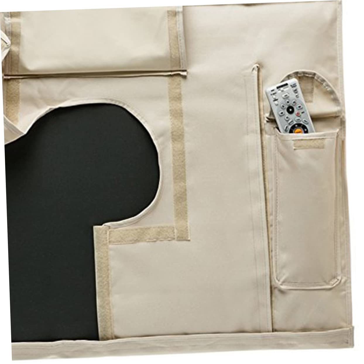 Uonlytech Copertura per Televisore da Esterno Oxford Pvc Khaki Protezione 360 Gradi Resistente alle Intemperie per Schermi Tv All'aperto