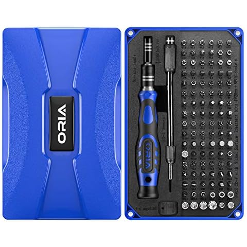 ORIA Precision Screwdriver Set, 106 in 1 Screwdriver kit with 102 Precision Screwdriver Bits, Repair Tool Kit for Smartphone, Tablet, PC, Toys, Blue Cover