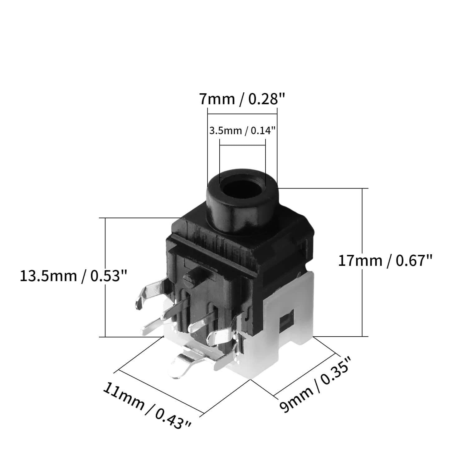Amazon.co.jp: Fielect PCBマウント 3.5mm 7ピンソケット ヘッドホン