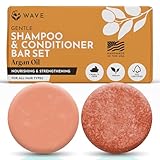Shampoo and Conditioner Bar, Argan Oil - Sulfate Free Solid Shampoo and Conditioner Bars Set, Vegan Hair Care for All Hair Types, Long Lasting (120 uses) Travel Friendly, Made in the USA