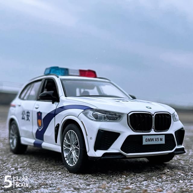 ТоуAE - Caipo 1:32 BMWs X5M X5 SUV Alloy Model Car Тоу Diecasts Casting Pull Back Sound and Light Car Тоуs For Children Vehicle (White police)