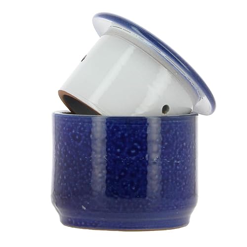 Poterie Turgis - Beurrier à eau en grès bleu 500g - Made in Calvados