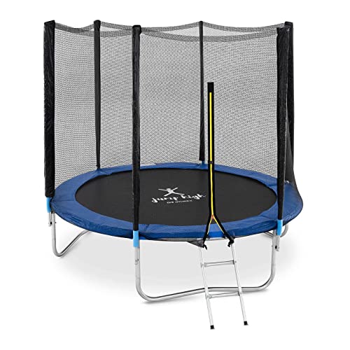 Gymrex GR-TR01 Gartentrampolin mit Sicherheitsnetz Ø 244 x 180 cm 80 kg...