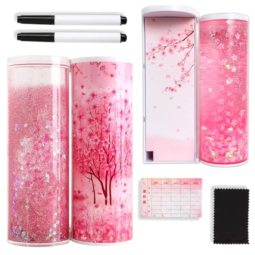 Image of SNAPTRON Plastic Pencil Box For Girls Kids - Multi-Function Pencil Case With Calculator, White Board, Marker & Storage, School Box For Girls Cute Geometric Compass Pouch Accessories