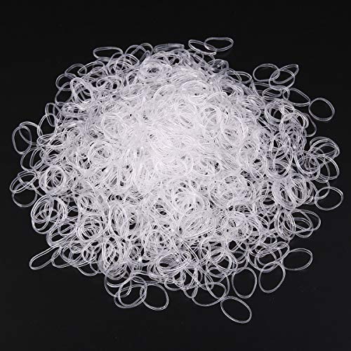 Clear Elastic Hair Bands,Pack of 1500pcs Mini Hair Rubber Bands Hair Elastics Ties with Free Box for Women Hair