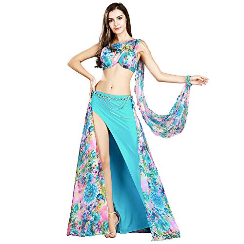 Costume de danse du ventre femme bleu pour gala spectacles sur scène et cours de danse S