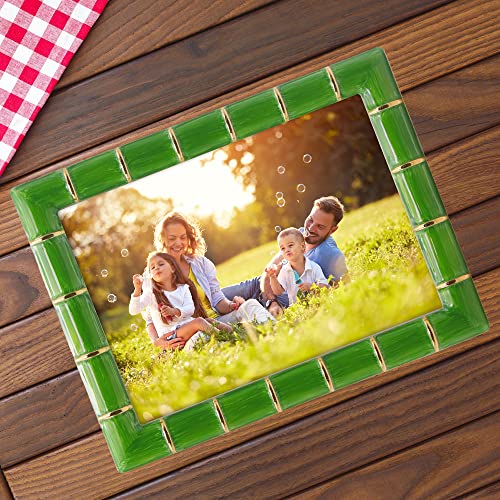 Lasody 5X7 Gold Metal Bamboo Design Picture Frame Green Photo Frame Tabletop Picture Frame #TOP5