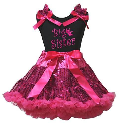 Camiseta Big Sister con lentejuelas rosa el regalo perfecto para futuras hermanas mayores