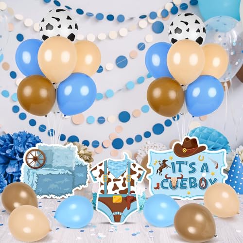 Image of 6 Sets Cowboy Baby Shower Balloon Stand Kit for Table My First Rodeo Balloon Stand Kit Western Themed Centerpiece Decorations for Cowboy Birthday Baby Shower Topper Party Supplies