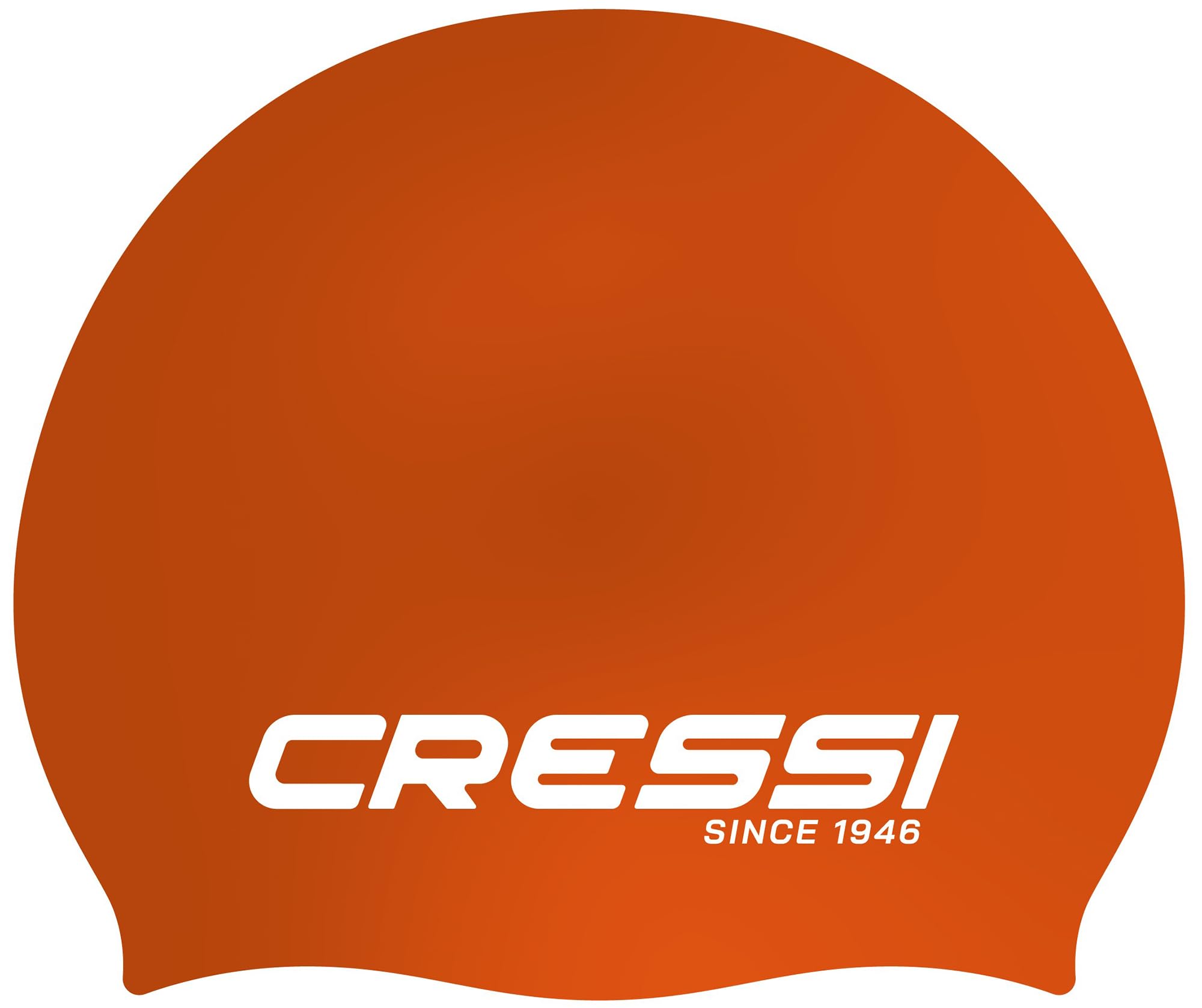 Cressi Eddie Swim Cap - Unisex Swimming Cap, Orange/White, One Size