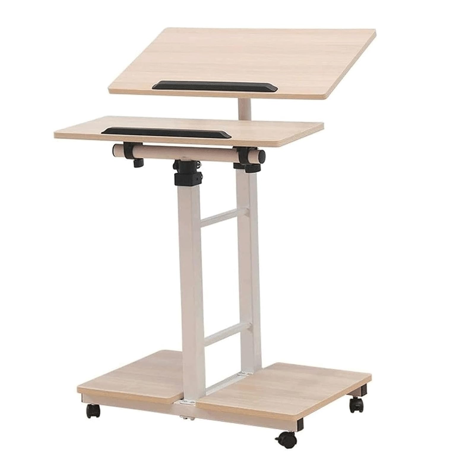 MYUYEE Overbed Table Adjustable Side Table Mobile Standing Desk With Wheels Lifting Computer Desk Overbed Bedside,A,60 * 40 * 78 150Cm (A-60 * 40 * 78 150Cm)