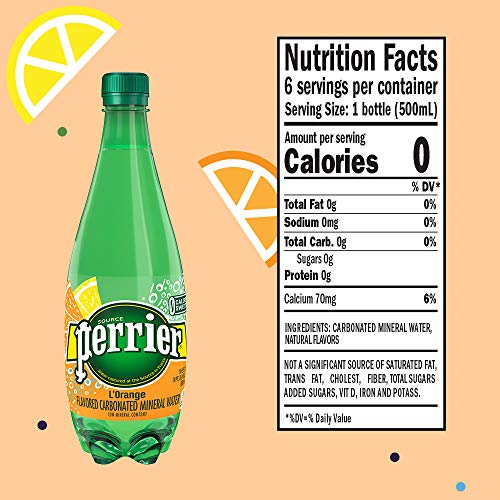 image for Perrier L'Orange Flavored Carbonated Mineral Water (Lemon Orange Flavo
