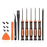 TECKMAN T6 T8 T9 T10 Torx Security Screwdriver Set, Repair Kit for Xbox one Xbox 360 PS3 PS4 Controller Disassembly and Cleaning with Anti-static Brush, Tweezer, Spare Screws and Opening Pry Tools