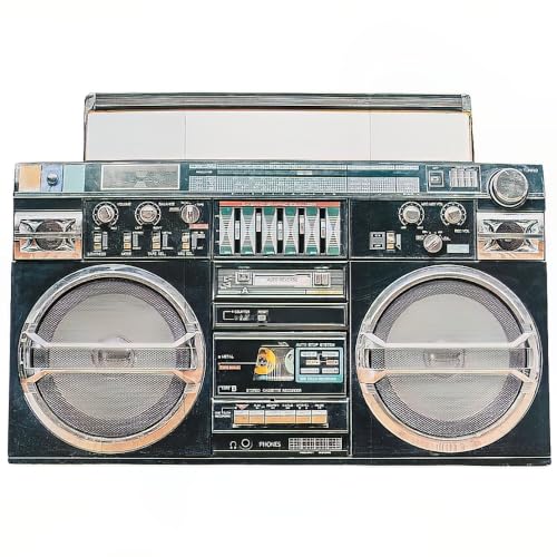 Fun Express Awesome 80's Boom Box Stand Up - Over 4 feet Long - I Love The 1980's Party Decor - 1 Piece