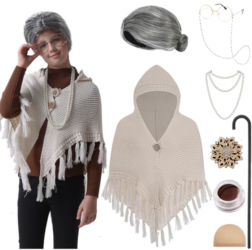 EBYTOP Old Lady Costume for Kids 100 Days of School...