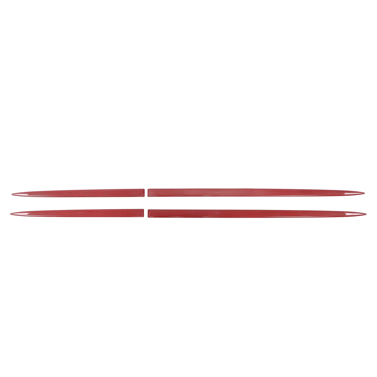 Ejoyous Embellecedor Lateral del Cuerpo Estilo de Fibra de Carbono Rojo Moldura Lateral del Cuerpo ABS 4 Piezas Protección Universal Autoadhesiva Impermeable para Puerta de Automóvil para Sedanes SUV
