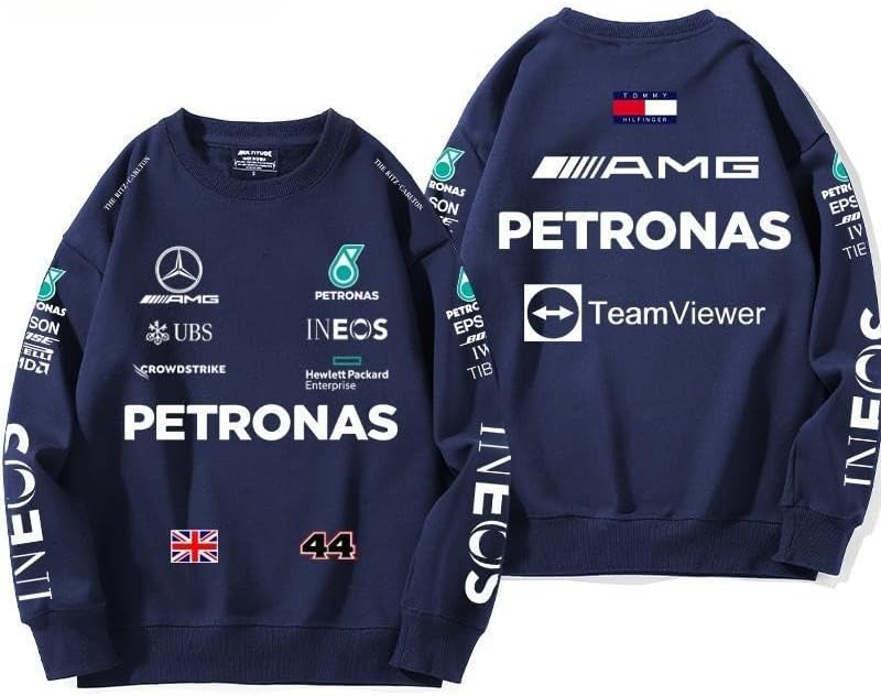 [TABBY] 秋冬 F1 レーシングスーツ メンズ レディース 長袖 トップス クルーネック パーカー (XXXL薄い,紺色) [