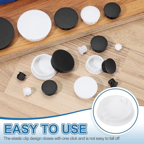 Image of PATIKIL 50 mm /2 inch Plastic Hole Plugs, 15 Pack Flush Type Round Plug Snap in Hole Panel Tube Kitchen Cabinet Furniture Fencing Post Pipe Insert End Caps, White
