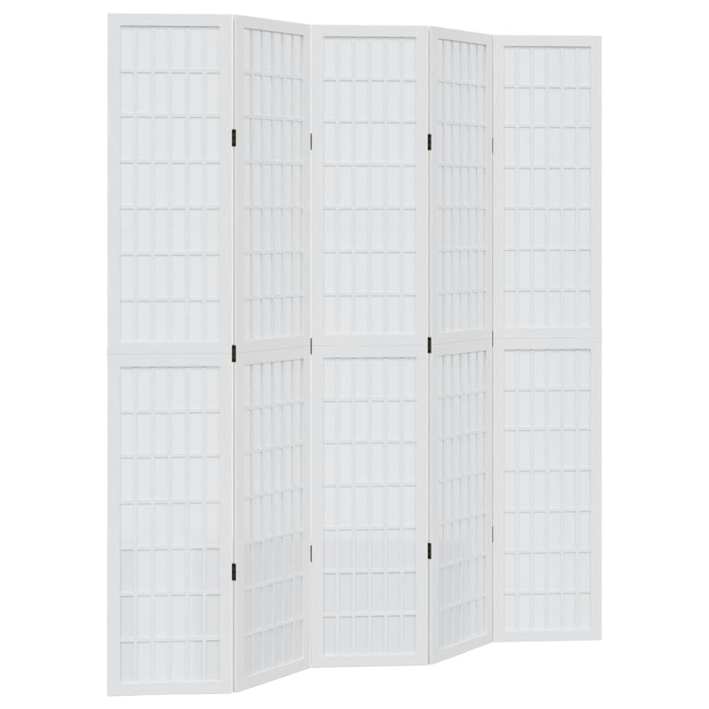 Vidaxl (40 X 220 Cm/ 5 Piece) Room Divider Panels Office Privacy Screen Solid Wood Paulownia