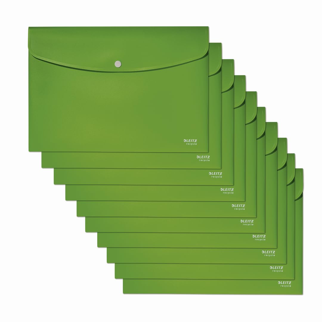 Leitz Recycle Document Wallet, Green - Outer carton of 10 46780055