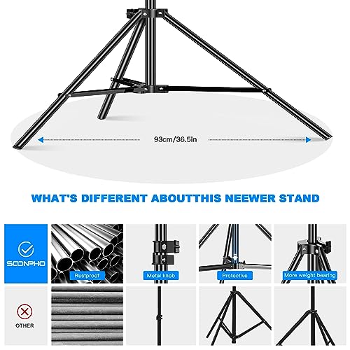 Image of Heavy Duty Light Stand 9.8ft / 3m Adjustable 10KG / 22LB Max Loading Photography Air Cushioned Tripod Stand with 1 /4 inch Thread Used for Video Light, Strobe, Reflectors, Umbrella, Softboxes