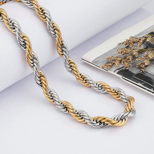 Collier acier inoxydable chaîne maille corde 60cm de finition supérieure - 3