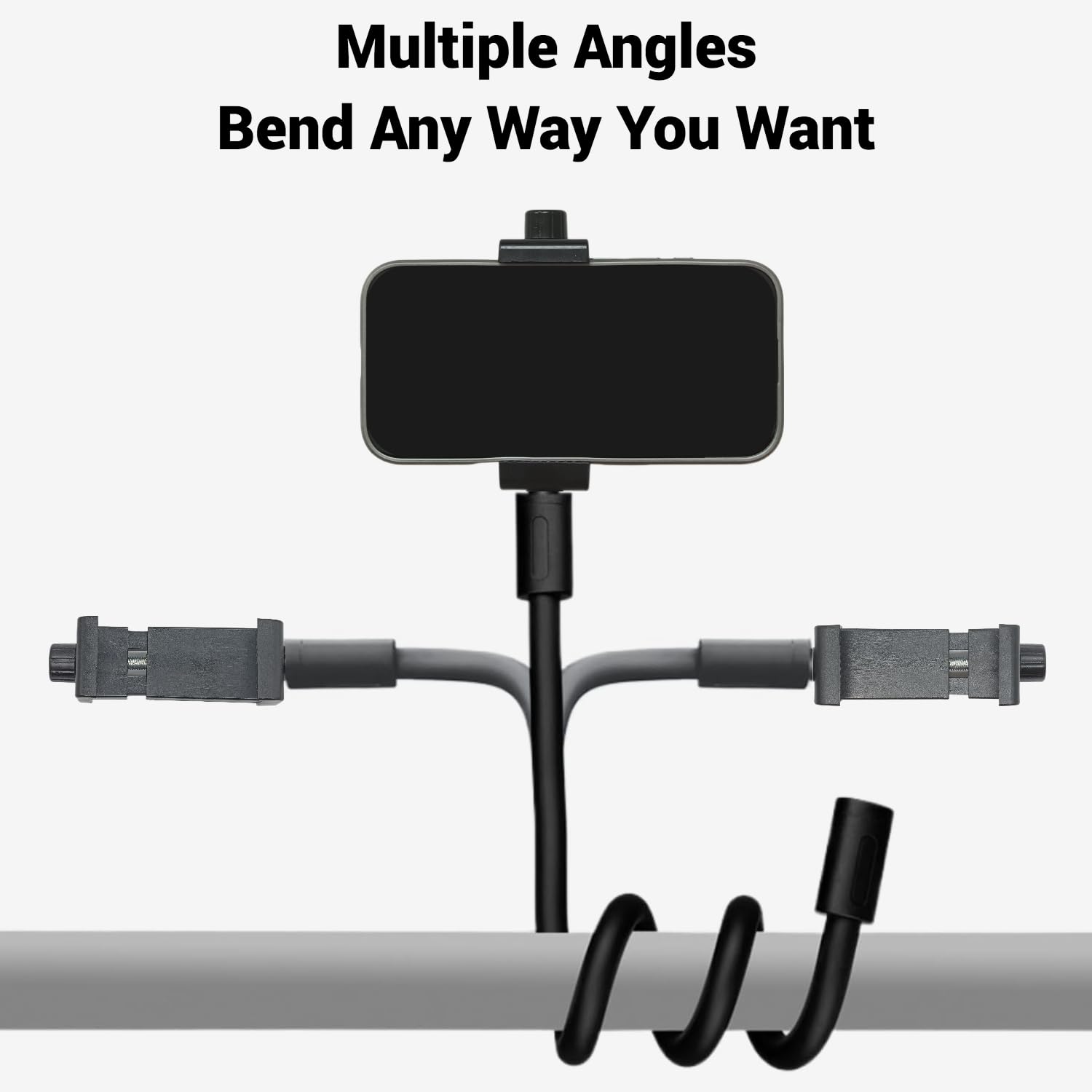 YKI Soporte portátil flexible para teléfono para cochecito, cinta de correr, silla de ruedas, escritorio y más, soporte de teléfono flexible para iPhones/teléfonos inteligentes de hasta 3.5 pulgadas