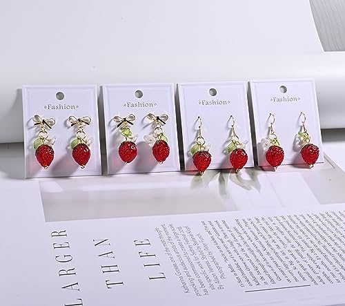 Orange Lemon Strawberry Imported Czech Glass Beads Earrings Handmade Bowtie Fruits Dangling Stud Earrings For Women4