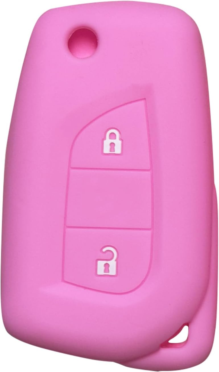 Key Fob Cover for Toyota Yaris: 2 Buttons Key Fob Case Fit for Toyota Aygo Yaris Cross 2011 2012 2013 2014 2015 2016 2017 2018 2019 2020 2021 2022 2023丨Remote Protector丨Fashion Silicone (Pink)