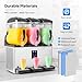 ROVSUN Margarita Machine 12 Gal/45L, 15L X 3 Tanks Slushie Machine Commercial Slushy Machine Slush and Juice Modes, Frozen Drink Maker Stainless Steel for Restaurant Bar Home Party 110V/60HZ