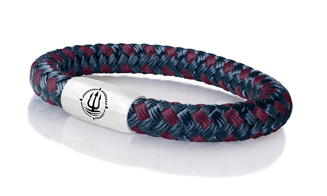 Maritimes Seemannsgarn Segeltau Armband Hiddensee navy-blau-bordeaux 8mm