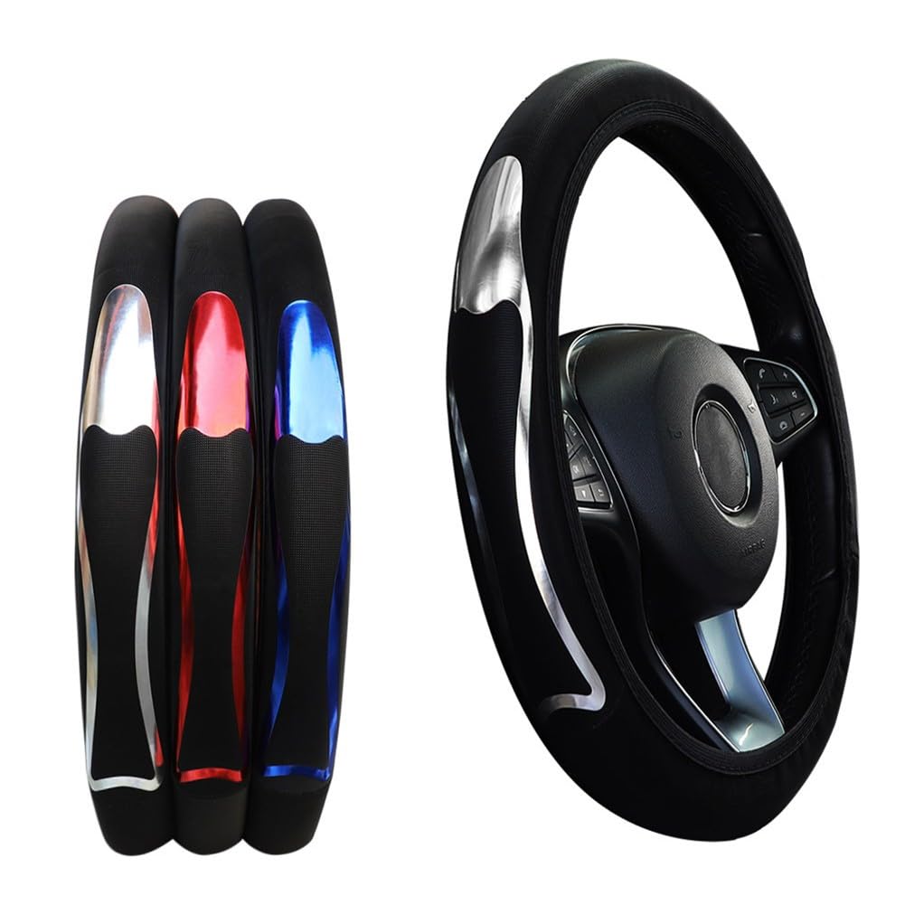 Capa de volante de carro de couro PU 38 cm respirável antiderrapante para toque suave