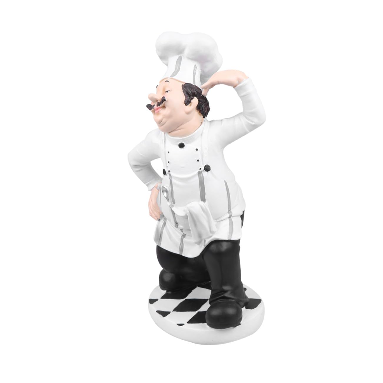 Ornamento Chef in Resina Decorativo, Statua Chef da Cucina Stabile, Scultura Mini Cuoco per Casa, Ristorante e Bistrot, Soprammobile Divertente per Arredamento Tavolo