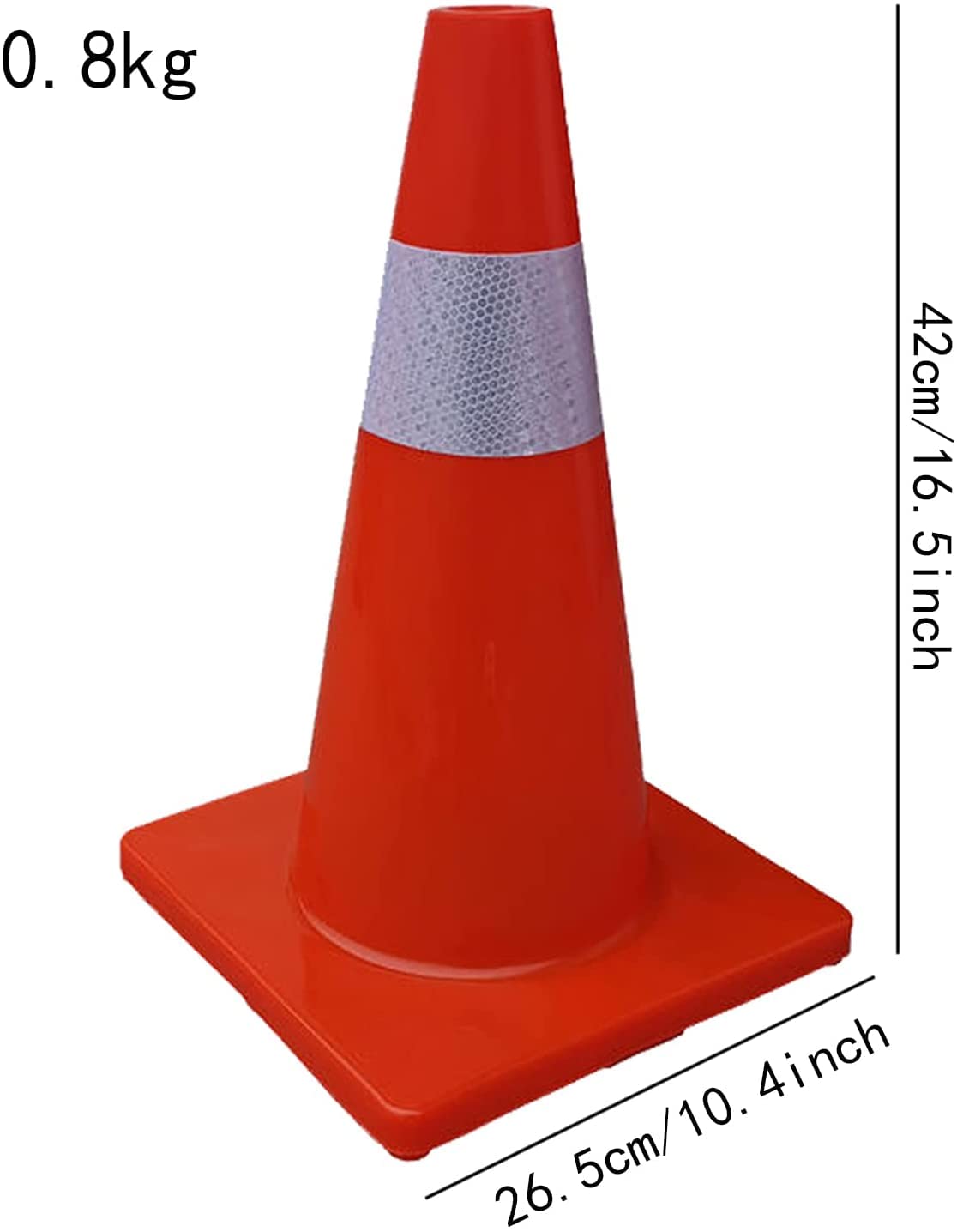 Conos de seguridad vial de PVC rojos con collar reflectante premium - Conos de estacionamiento duraderos - Conos de peligro multiusos para control de accesos al aire libre y entrenamiento de con