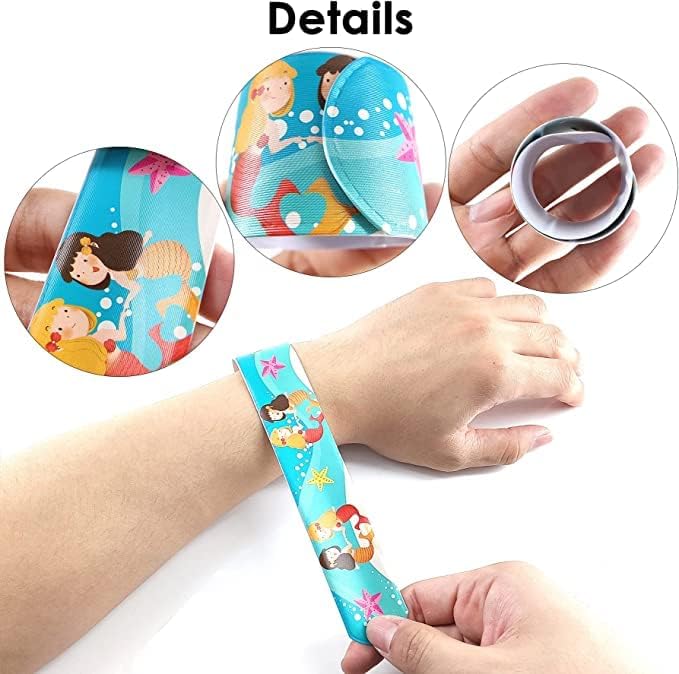 SNAPTRON Mermaid Theme Return Gifts For Kids Birthday- 12Pcs Mermaid Theme Slap Bracelets For Kids Party Boys, Girls- Best Birthday Return Gifts For Kids, Children Girls 1