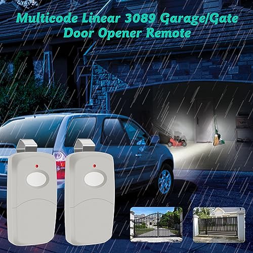 2 Replacement for Multicode Linear 3089 Garage Gate Door Opener Remote Transmitter,308911,MCS308911,10 dip Switch 300mhz,Grey - Image 2