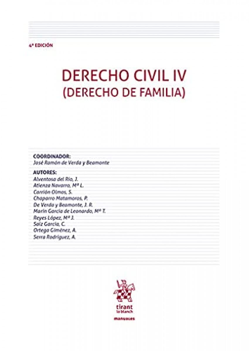 Derecho Civil IV (Derecho de Familia) 4ª Edición (Manuales de Derecho Civil y Mercantil)