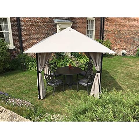 Maison and Garden Tandil No Tool Gazebo - Black/Ecru incl. side curtains Cover