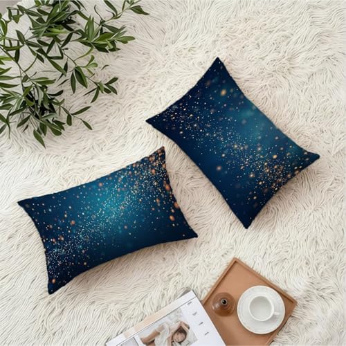 Housse coussin 50x70cm velours bleu d'une douceur exceptionnelle et durable