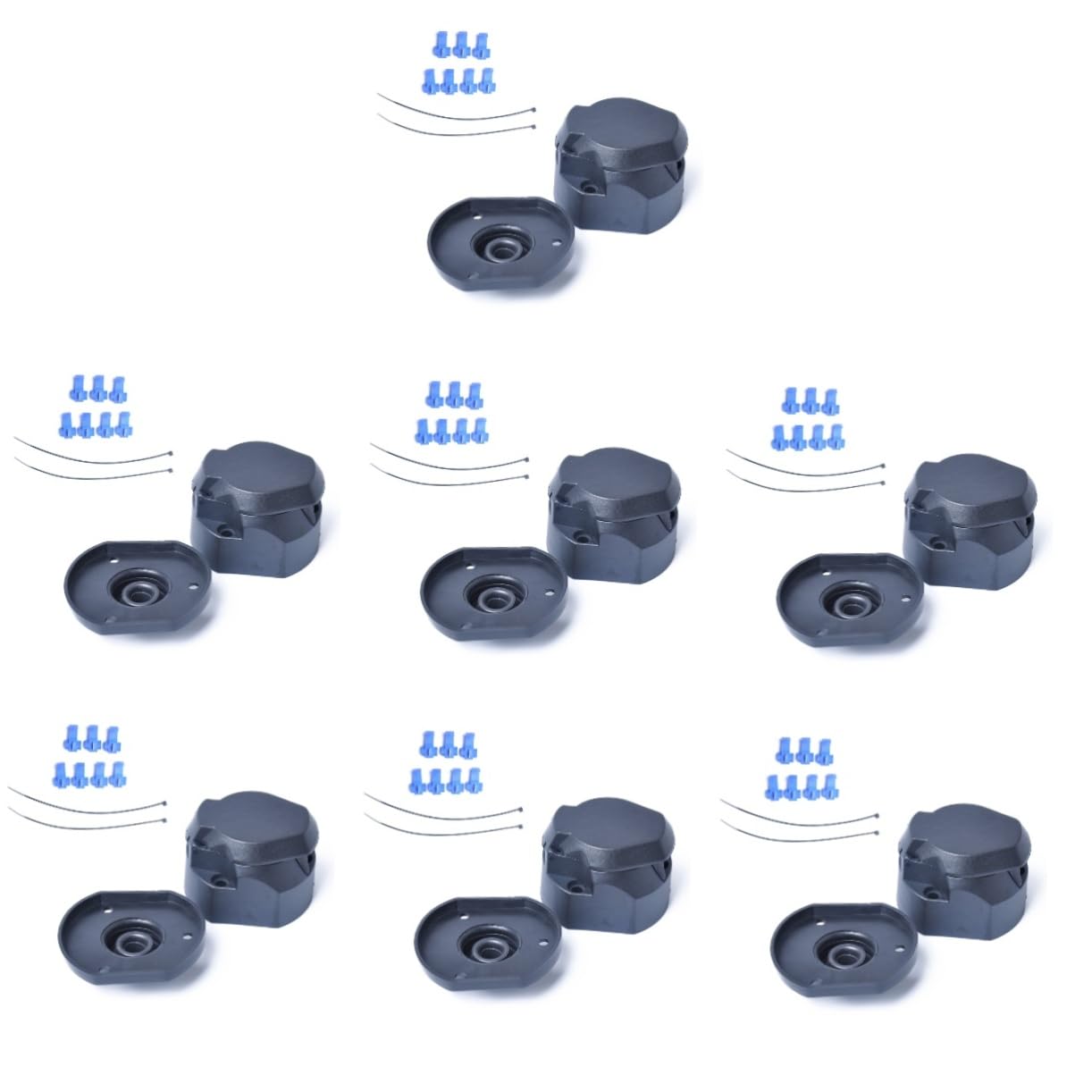 Amosfun 7 Piezas 7 de conexión para Remolque de Remolque Enchufe de de 7 Pines Enchufe de 7 Pines de 12v Black